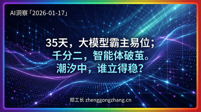郑工长·AI洞察|2026.01.17·35天换霸主!AI大洗牌,智能体商业化真相曝光!