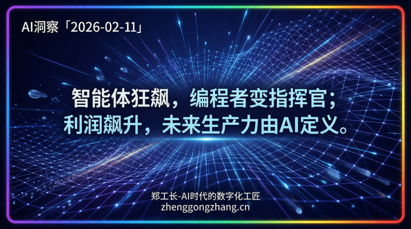 郑工长·AI洞察|2026.02.11·炸裂!智能体9个月狂赚1.85亿